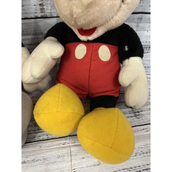 Vintage Set 16" Disney World Vintage Minnie & Mickey Mouse Plush Hasbro Softies - Picture 7 of 12